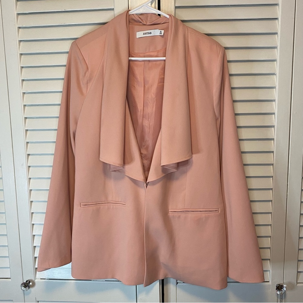 Just Fab pink, waterfall blazer size XL